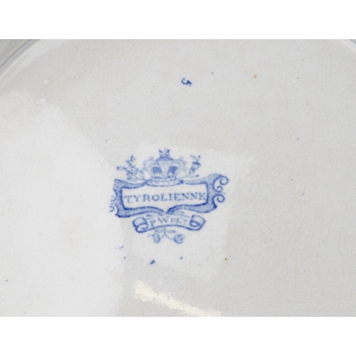 475 - Victorian blue and white wash jug and basin, transfer printed in the Tyrolienne pattern and a Copela... 