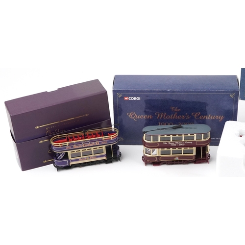 1640 - Matchbox and Corgi commemorative diecast models with boxes comprising The Queen Mother's State Landa... 