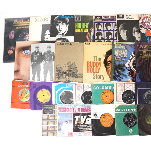 1706 - Vinyl LP records and 45rpms including Marc Bolan & T Rex, The Beatles, The Eagles, Wings, Bob Dylan ... 