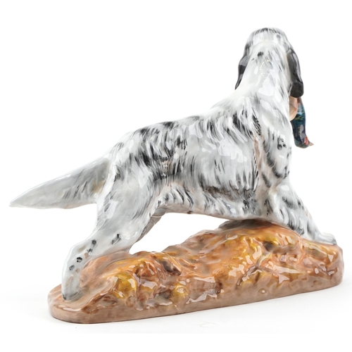 658 - Royal Doulton English Setter with Pheasant, HN2529, 27.5cm in length