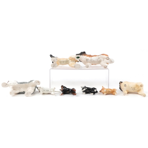 663 - Eight Beswick collectable dogs including Hajubah of Davlen, St Bernard with matte glaze and CH Cutmi... 