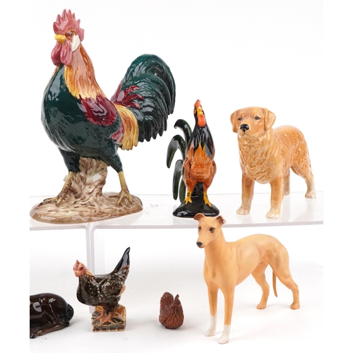 666 - Collectable animals including Beswick cockerel numbered 1892, the largest 24.5cm in length
