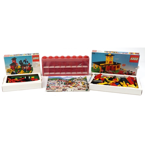 1628 - Two vintage Lego building block kits comprising Texas Rangers 372 and Fire Station 374 together with... 