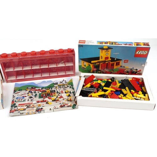 1628 - Two vintage Lego building block kits comprising Texas Rangers 372 and Fire Station 374 together with... 