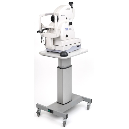 1204 - Topcon TRC NW6S Non-Mydriatic retinal camera on electric rise and fall table with Nikon D80 camera b... 