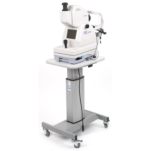 1204 - Topcon TRC NW6S Non-Mydriatic retinal camera on electric rise and fall table with Nikon D80 camera b... 