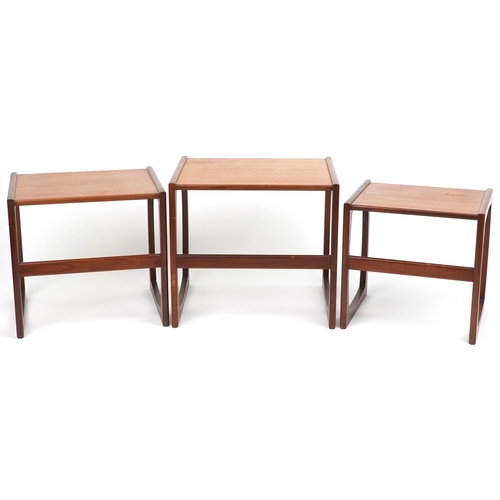 1048 - G Plan, Mid century nest of three teak occasional tables, the largest 48.5cm H x 53.5cm W x 43cm D