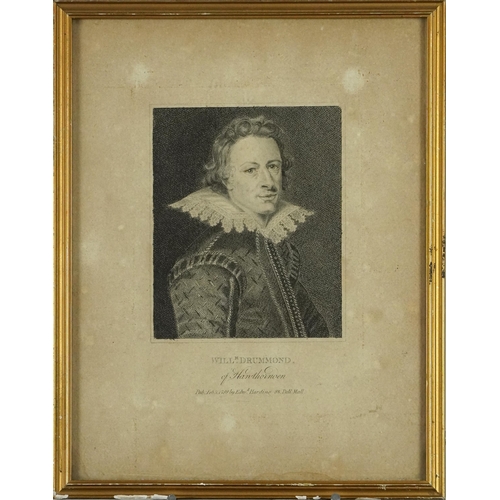 1326 - Head and shoulders portrait of Scottish poet and historian William Drummond of Hawthornden, 18th cen... 