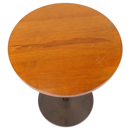 1167A - Pedrali, industrial wood and cast iron circular occasional table, 66cm high x 58.5cm in diameter