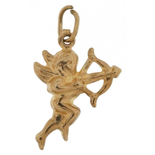 2751 - 9ct gold charm in the form of Cupid, 1.8cm high, 0.6g