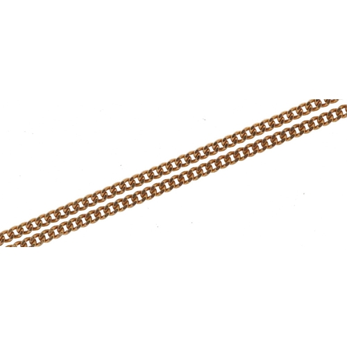 2320 - 9ct gold fine curb link necklace, 48cm in length, 1.4g