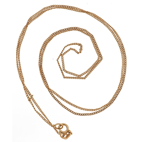 2320 - 9ct gold fine curb link necklace, 48cm in length, 1.4g