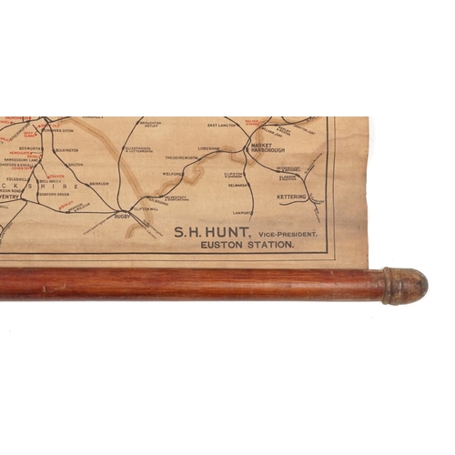 1794 - London Midland and Scottish railway railwayana interest wall hanging diagram showing collieries conn... 