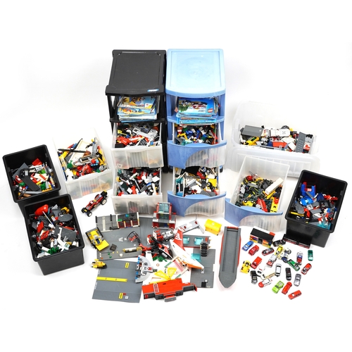 1631 - Extensive collection of vintage and later Lego, accessories and instruction booklets, some arranged ... 