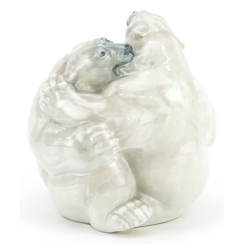 458 - Knud Kyhn for Royal Copenhagen, Danish porcelain group of two polar bears numbered 2317, 15.5cm high