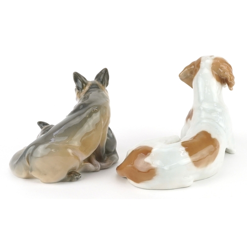 459 - Royal Copenhagen, two Danish porcelain animals and groups, one with A Clausen paper label to the bas... 