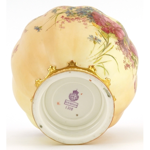 44 - Royal Worcester, Victorian blush ivory pot pourri vase and cover decorated with flowers numbered 131... 