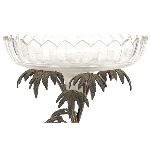 199 - Carl Robert Carlstrom, Swedish silver plated centrepiece in the form of a palm tree with part froste... 