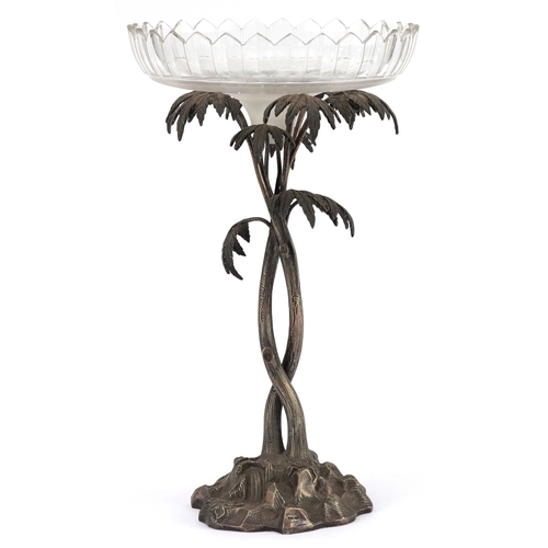 199 - Carl Robert Carlstrom, Swedish silver plated centrepiece in the form of a palm tree with part froste... 