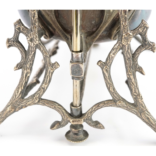 602 - Mappin & Webb Princess silverplate warmer and a three branch silver plated candelabra, the largest 4... 