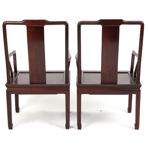 1157 - Pair of Chinese hardwood throne chairs, each 96cm high