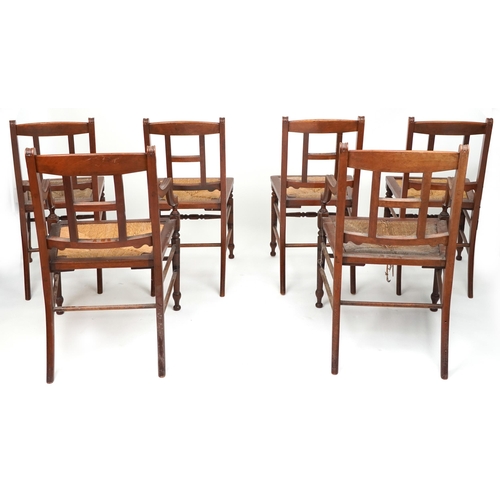 1012 - Blyth & Sons of Chiswell Street London, set of six Victorian aesthetic walnut dining chairs includin... 