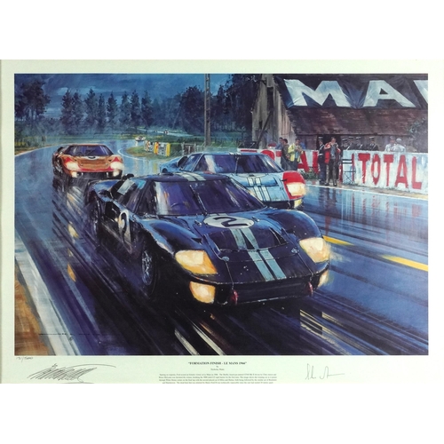 1700 - Nicholas Watts - Formation Finish-Le Mans 1966, automobilia interest print in colour, signed by the ... 