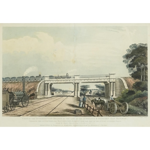 1717 - View of the intersection bridge on the line of the St Helen's and Runcorn Gap railway, early 19th ce... 