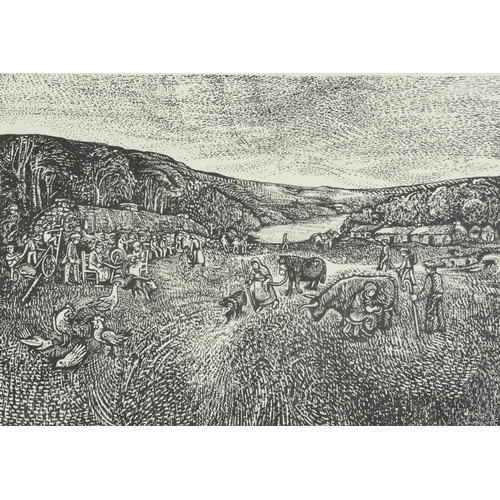 775 - Edna Whyte - Highland Life, four pencil signed woodcuts, framed and glazed, each 30cm x 23cm excludi... 