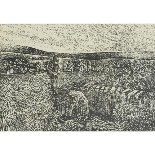 775 - Edna Whyte - Highland Life, four pencil signed woodcuts, framed and glazed, each 30cm x 23cm excludi... 