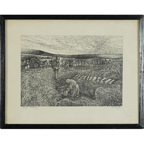 775 - Edna Whyte - Highland Life, four pencil signed woodcuts, framed and glazed, each 30cm x 23cm excludi... 