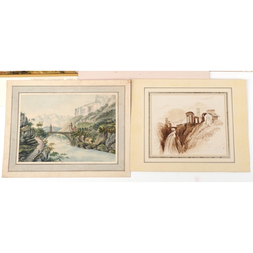 764 - Eight 19th century and later watercolours including Nightfall at Windsor by Howard Fletcher and The ... 