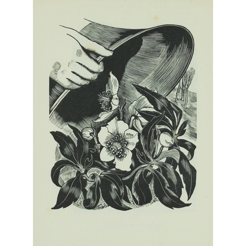 503 - John Nash - Flowers and faces, wood engraving inscribed The Golden Cockerel Press Prospectus 1935 ve... 