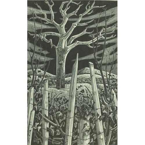 135 - Monica Poole - Winter, wood engraving inscribed Florian Press 1983 verso, mounted, framed and glazed... 