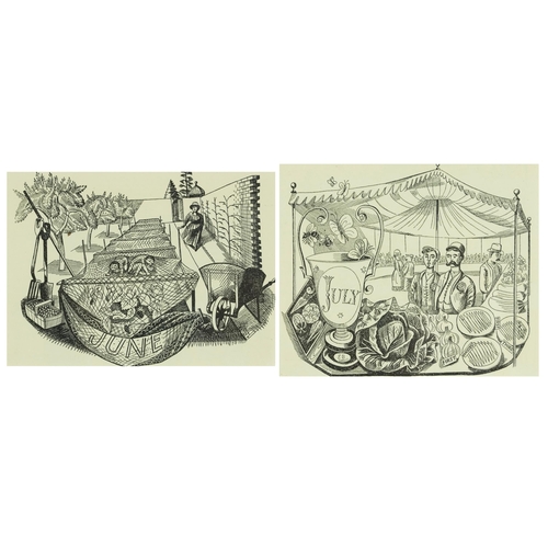 137 - Edward Bawden - June and July, two lithographic prints, published in Signature 3, each inscribed Cur... 