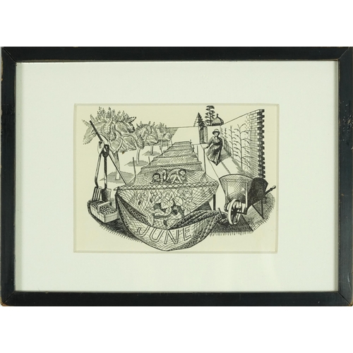 137 - Edward Bawden - June and July, two lithographic prints, published in Signature 3, each inscribed Cur... 