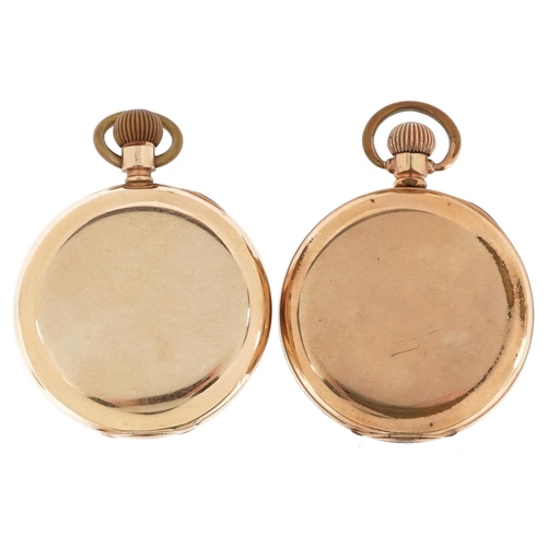 2238 - Two gentlemen's gold plated open face keyless pocket watches comprising Waltham and Admiralty, each ... 