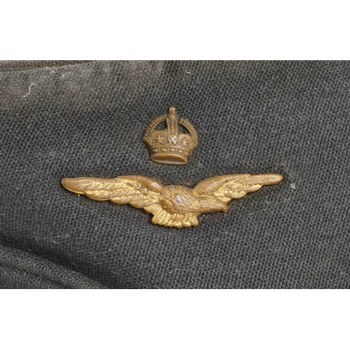 1856 - British military World War II RAF Officer's side cap previously belonging to Evan David Verdlin Will... 