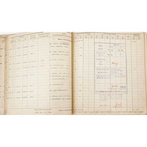 1852 - British military World War II Royal Air Force pilot's flying log book previously belonging to Leadin... 