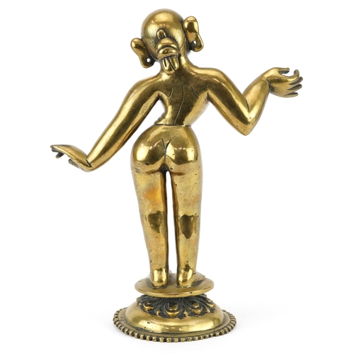 294 - 18th/19th century Indian bronze statue of diety Krishna, 31cm high