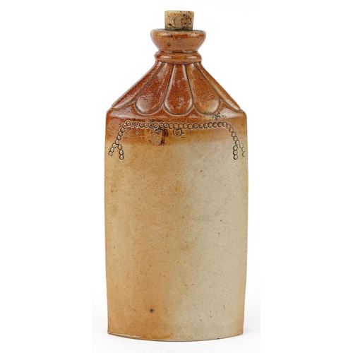 218 - Victorian stoneware wine or spirit advertising flask impressed J Pointer Wine & Spirit Merchant Wind... 