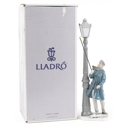 633 - Lladro lamp lighter figure with box, 5205, 47cm high
