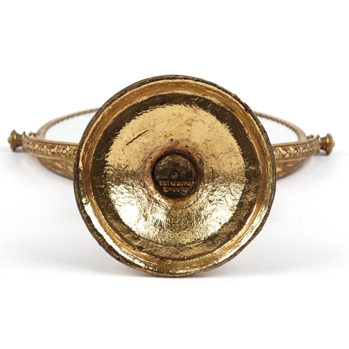 1492 - Ornate American brass vanity swing mirror, 28cm high