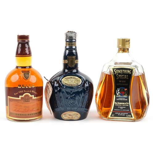 333 - Three bottles of whisky with boxes comprising Chivas Brothers Royal Salute 21 Years Old, one litre S... 