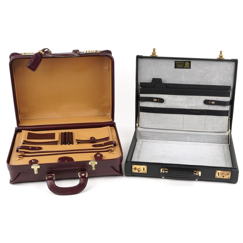 1655 - Two vintage leather briefcases including a breweriana interest custom Carlsberg Export burgundy exam... 