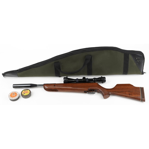 1917 - Theoben HE system .22 cal air rifle with Nikko silver crown 3-9 x 40 scope and field product protect... 