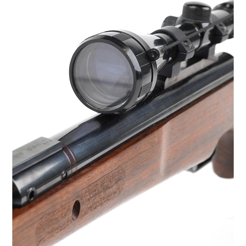 1917 - Theoben HE system .22 cal air rifle with Nikko silver crown 3-9 x 40 scope and field product protect... 