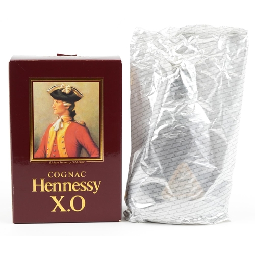 336 - Bottle of Hennessey XO cognac with box housed in a sealed bag