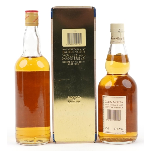 334 - Two bottles of whisky comprising Glen Moray 12 Years Old commemorating The Queen's Own Cameroon High... 