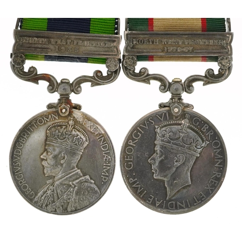 1808 - British military inter-war India pair comprising George V General Service medal with North West Fron... 